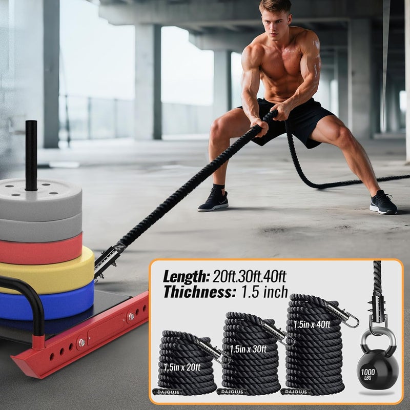 Keepark Store Weight Workout Sled Pulling Rope - 1.5 Inch Dia.15FT 20FT 30FT 40FT Length Heavy Duty Workout Rope for Weight Sled, Tire Drag, Football Training, Fitness Resistance Exercise Equipment for Men & Women - Image 3